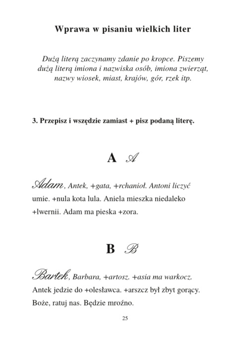 Pierwsze ćwiczenia do nauki poprawnego pisania